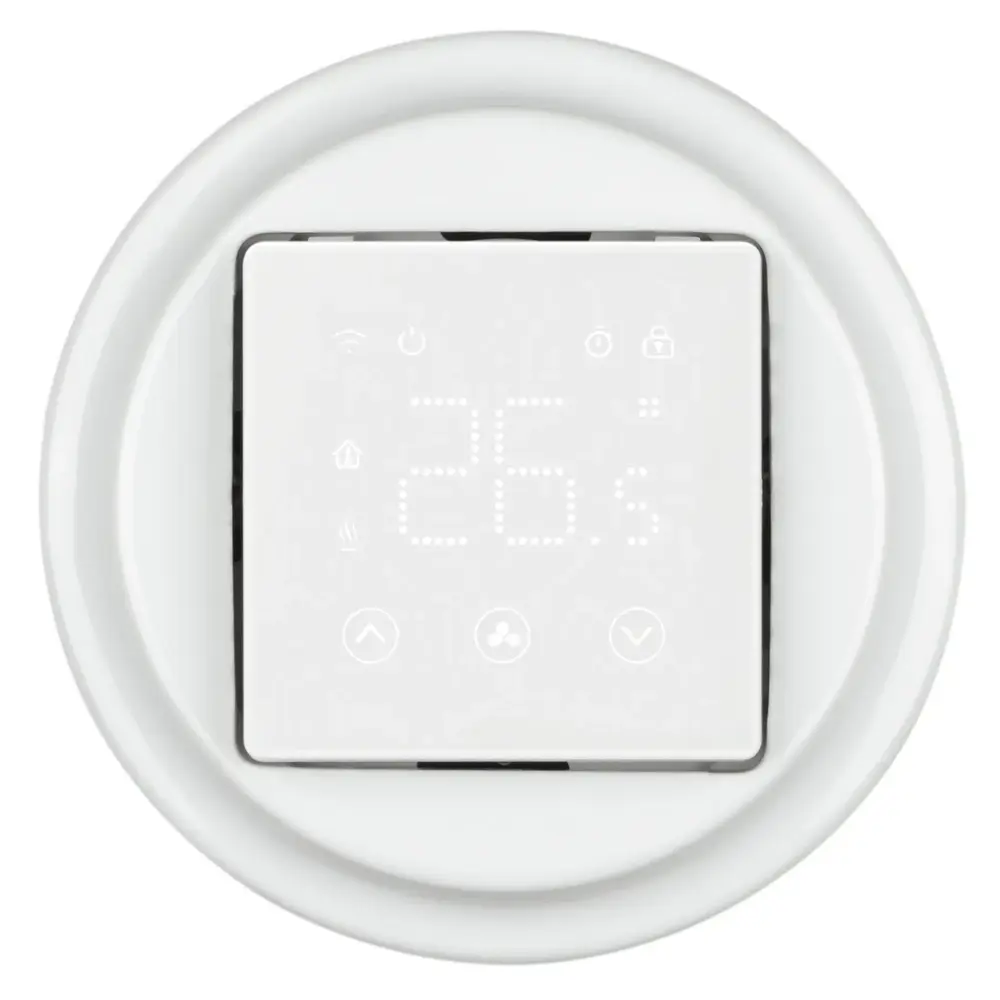 FND 55X55MM ADAPTATEUR PORCELAINE BLANCHE + HEBER HT-155 THERMOSTAT